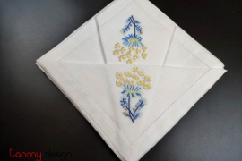 Bộ khăn ăn (6 chiếc) 45x45 thêu hoa trinh nữ